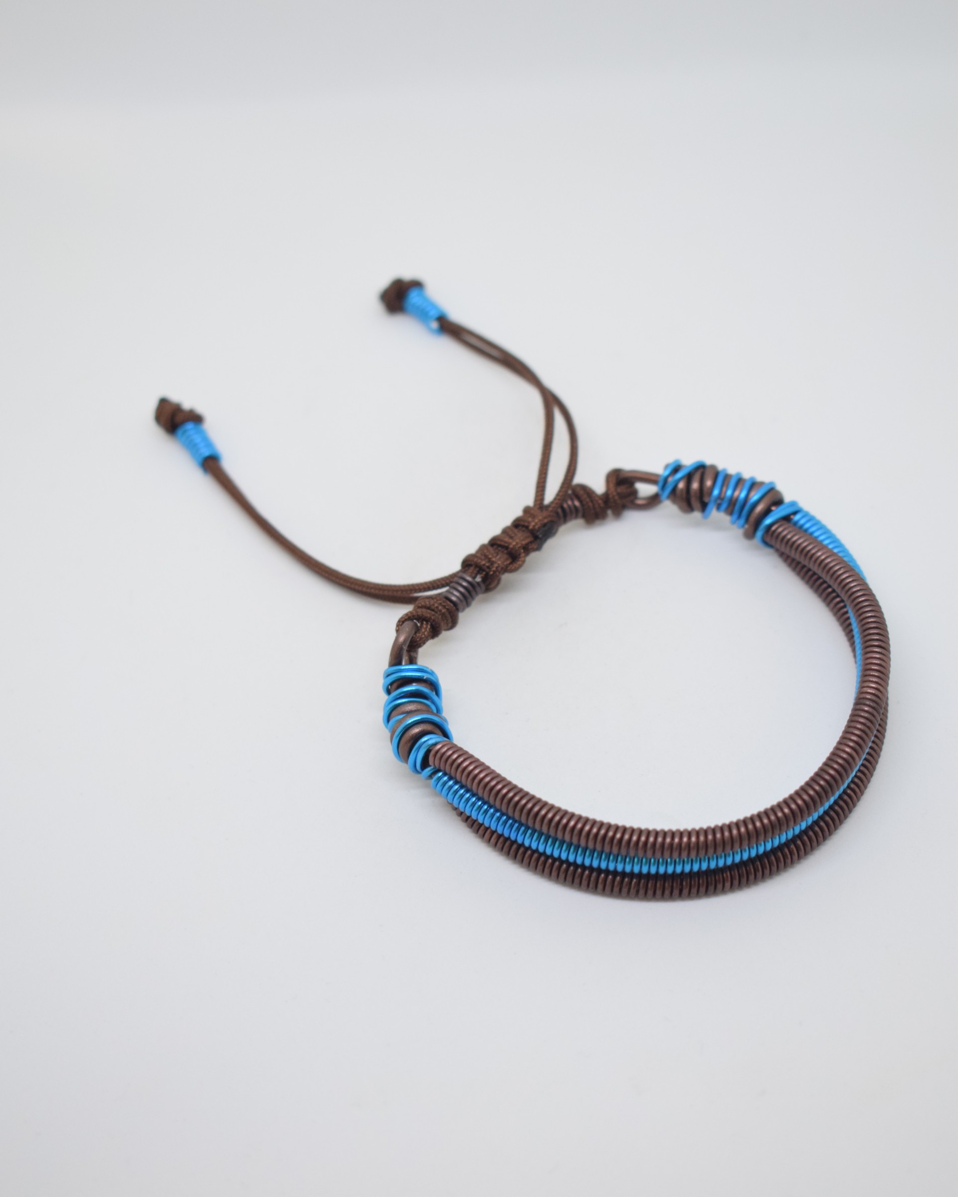 Βραχιόλι σπιράλ τιρκουάζ - καφέ 