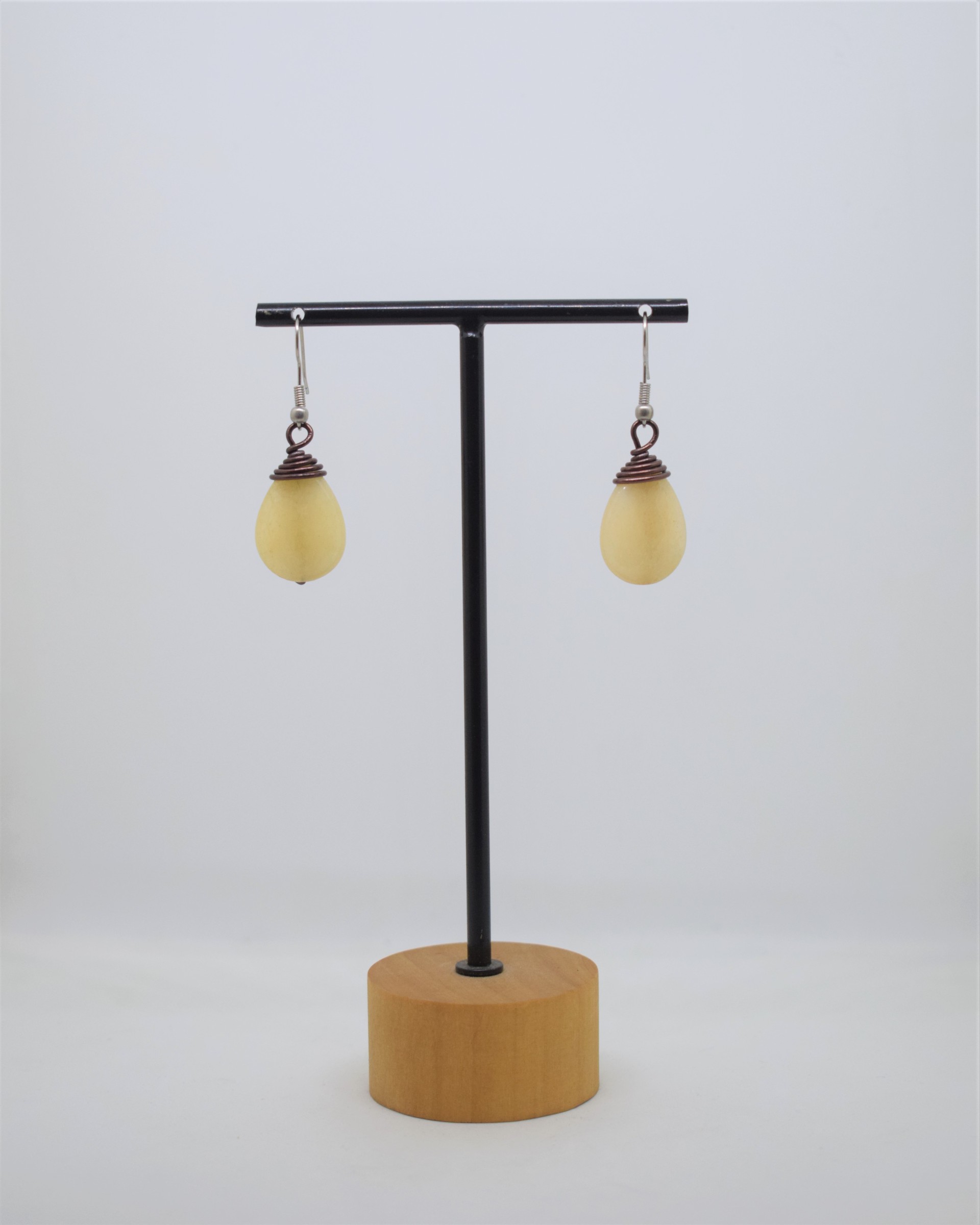 Σκουλαρίκια καφέ με aqua marine