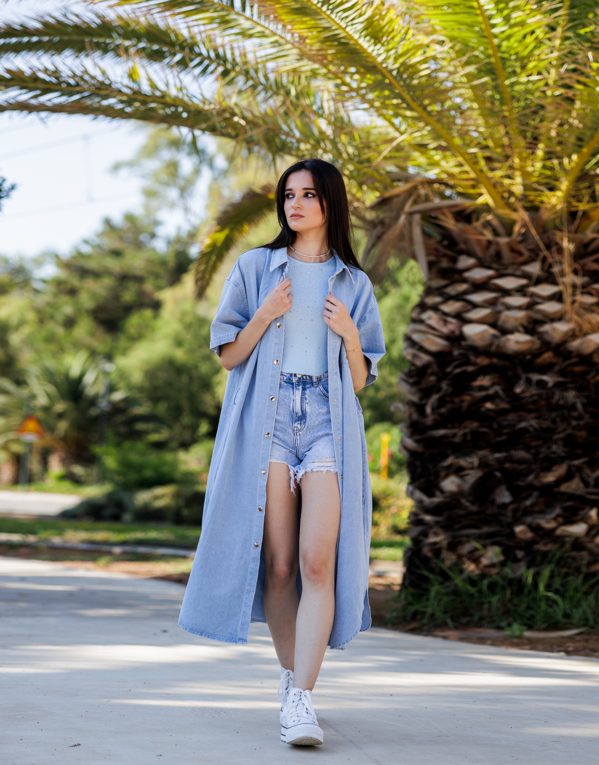 MAXI LENGTH OVERSIZED DENIM JACKET 