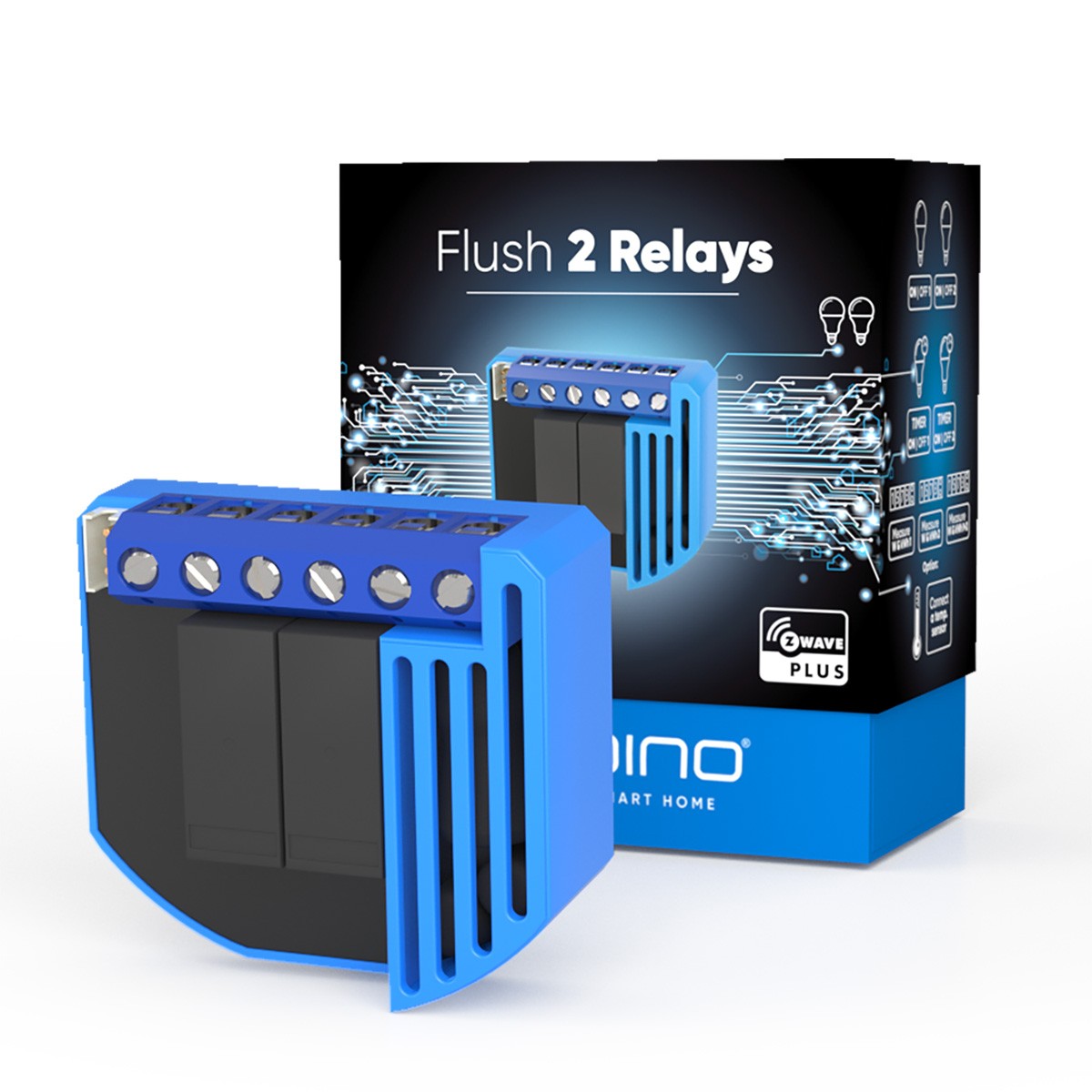 Qubino Relay Insert 2*0,9 kW with energy meter