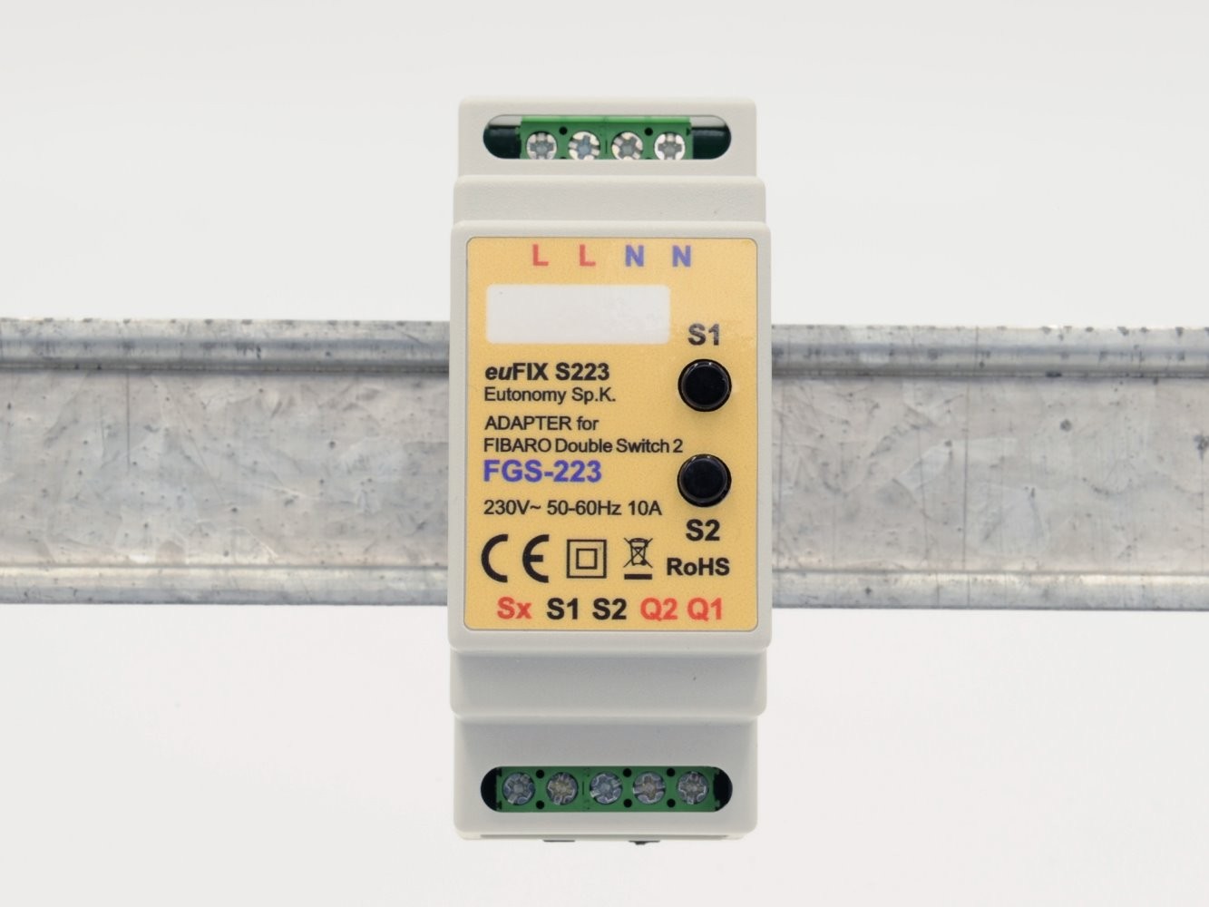 EUTONOMY - Adapter DIN for Fibaro Double Switch FGS-223 with buttons