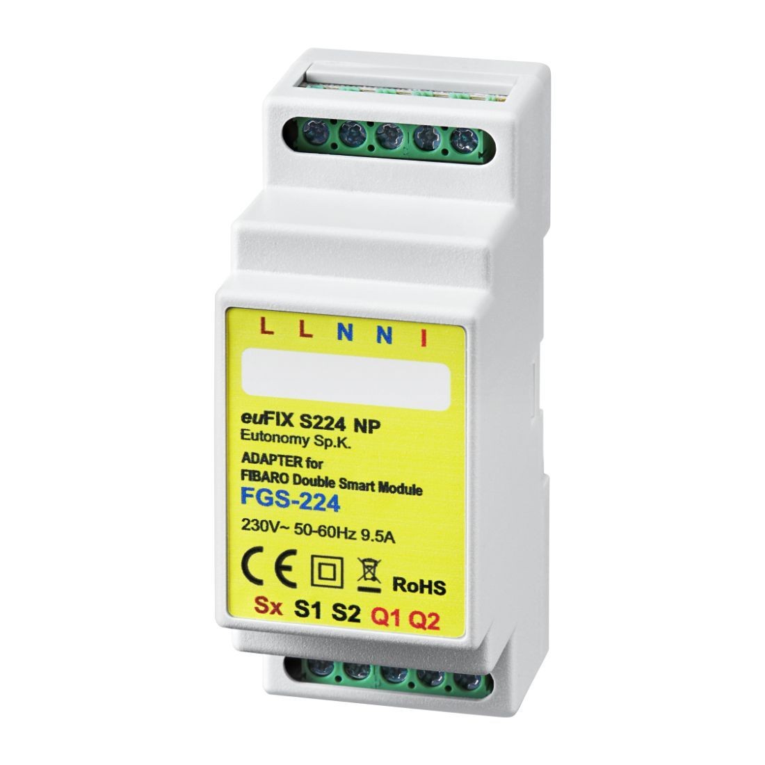 EUTONOMY - Adapter DIN for Fibaro Double Smart Module FGS-224