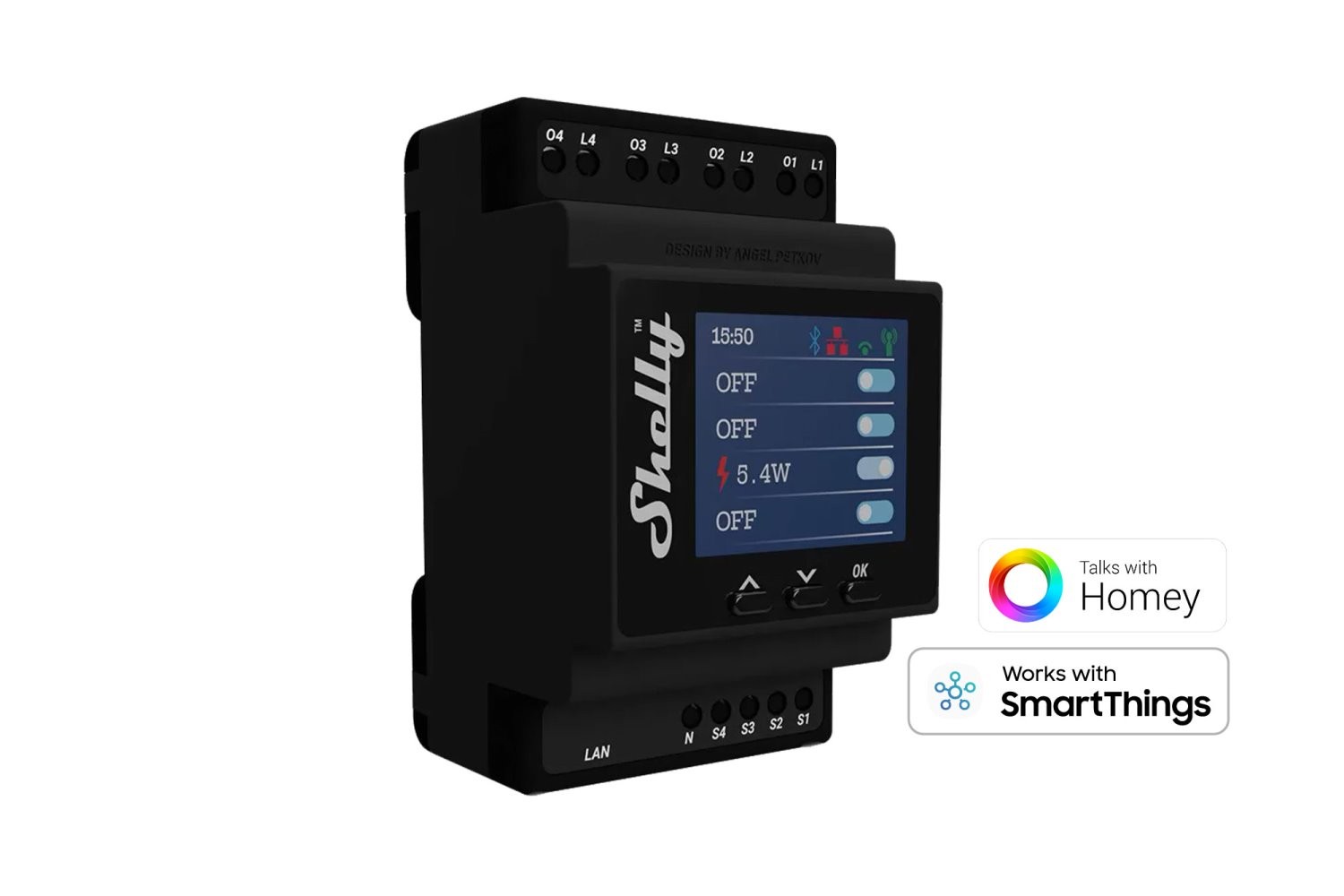 SHELLY 4 channels DIN rail relay switch Shelly Pro 4PM