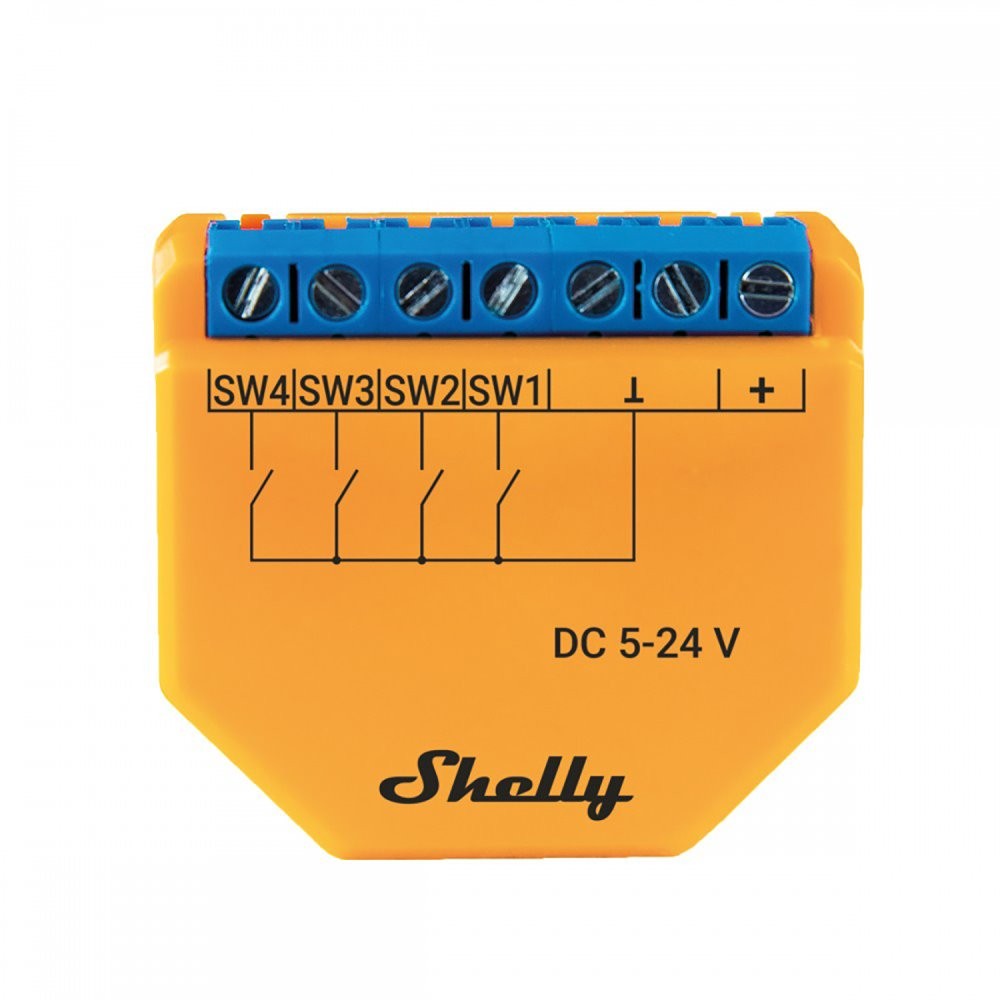 SHELLY - Wi-Fi DC operated 4 digital inputs controller for enhanced action