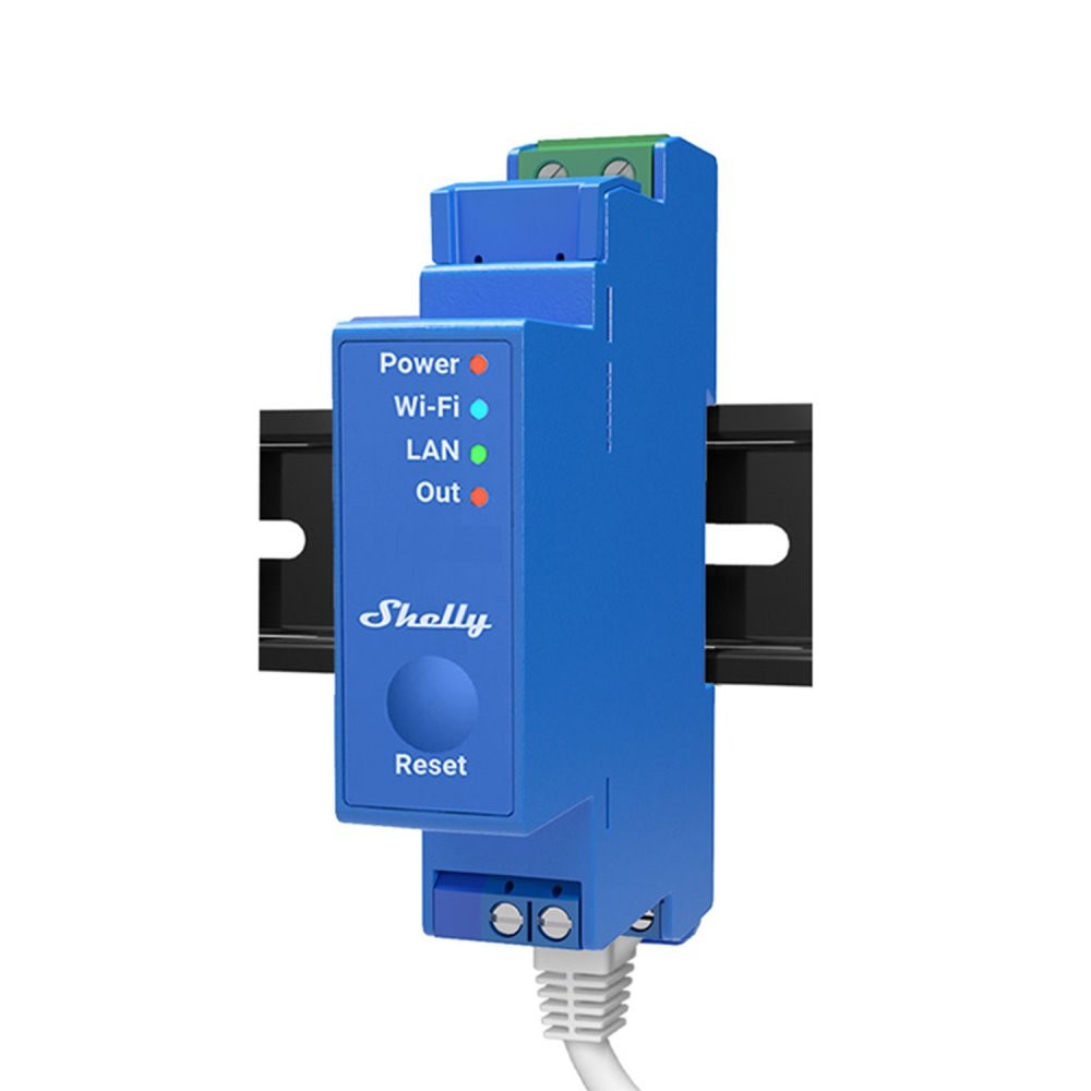 SHELLY 1 channel DIN rail relay switch with Wi-Fi