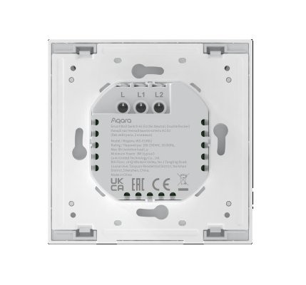 Aqara Smart Wall Switch H1 EU White Double Rocker, No Neutral (Zigbee)
