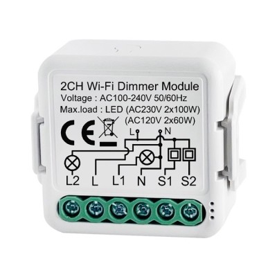 Netplus Smart Dimmer Module 2-channel Wi-Fi