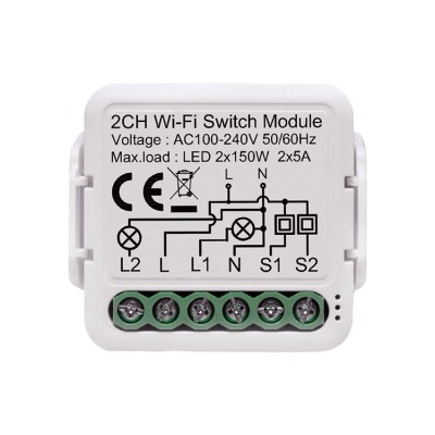 Netplus Smart Relay Switch Module 2-channel Wi-Fi