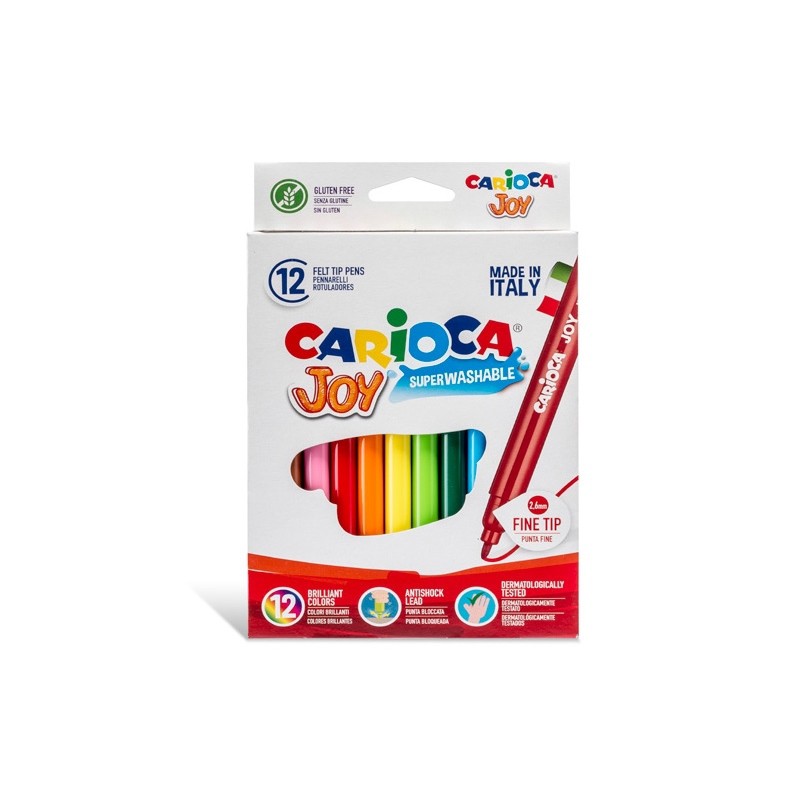 Μαρκαδόροι Ζωγραφικής Carioca Super Joy λεπτοί 12 τεμαχίων-πλενόμενοι