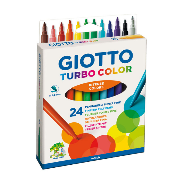 Μαρκαδόροι Ζωγραφικής Giotto Turbo Color λεπτοί 24 τεμαχίων-πλενόμενοι