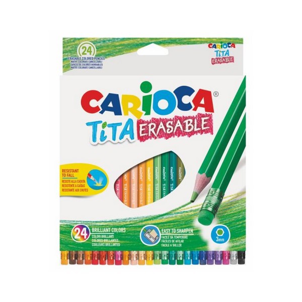 Ξυλομπογιές Carioca Tita με Γόμα 24 τεμαχίων