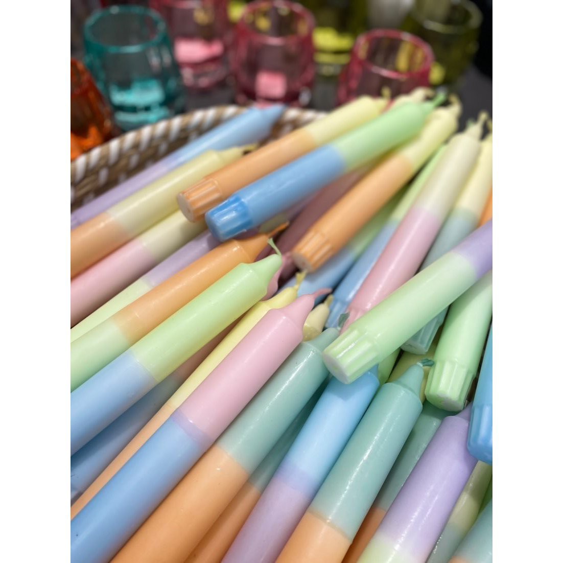 Multi-colour Dip Dye candles