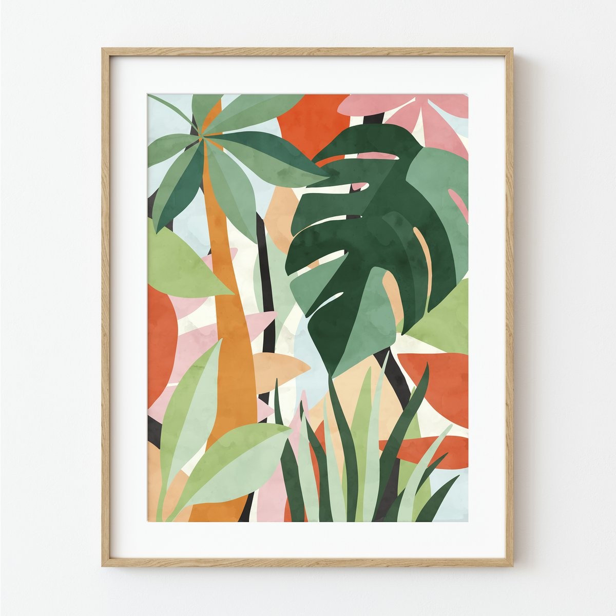 Tropical leaves Art Print A4