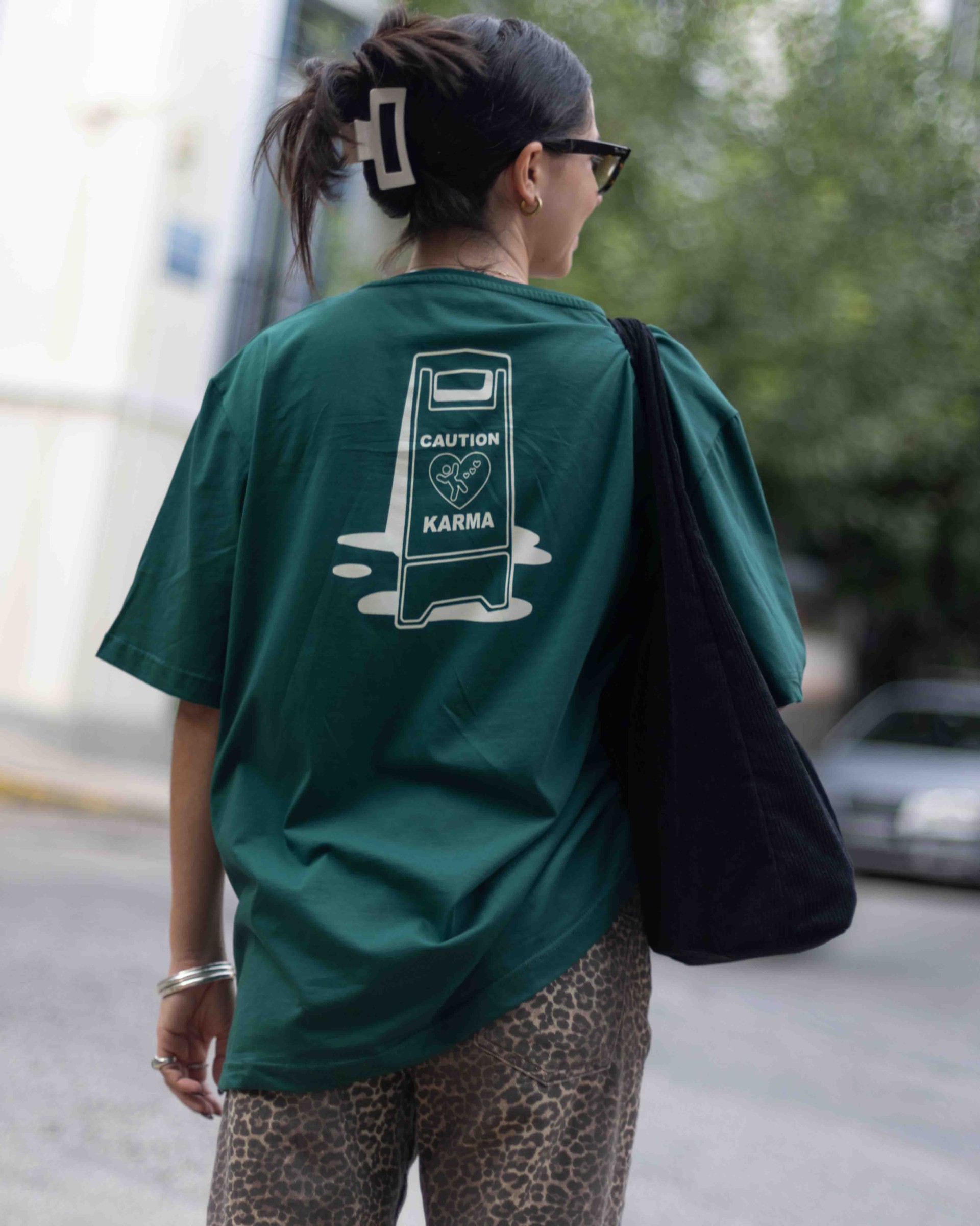 Caution T-shirt Green