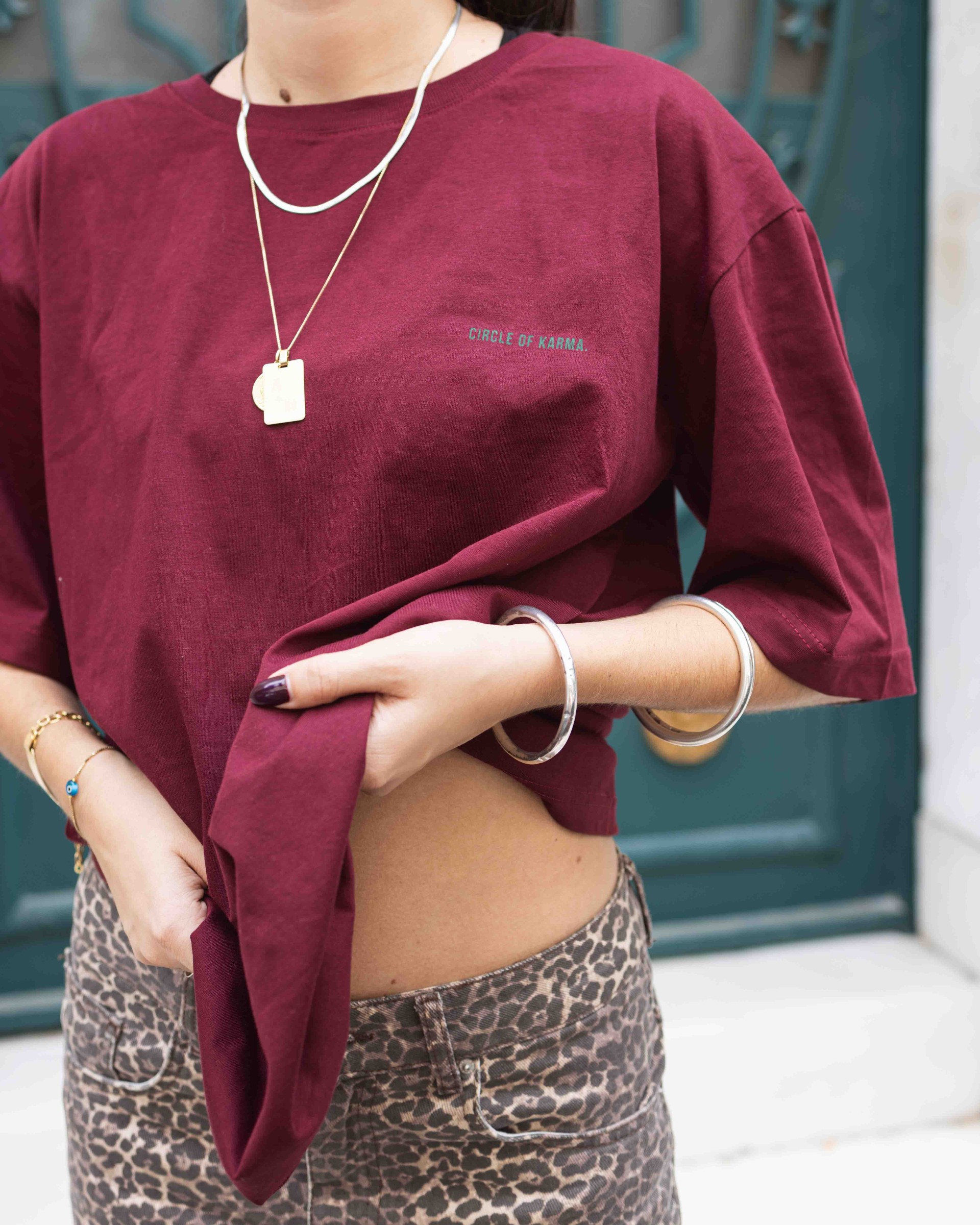 Caution T-shirt Bordeaux