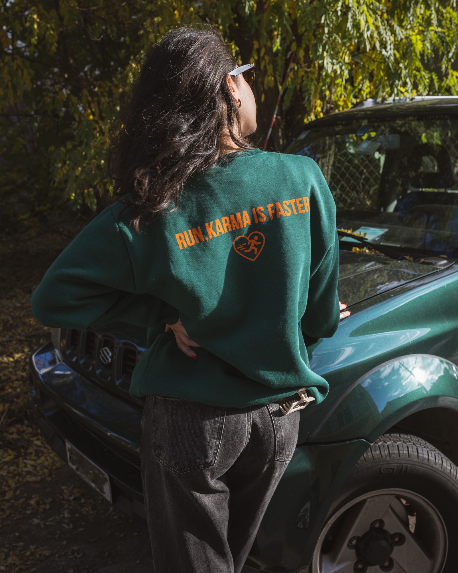 Run Karma Oversized Sweater - Green