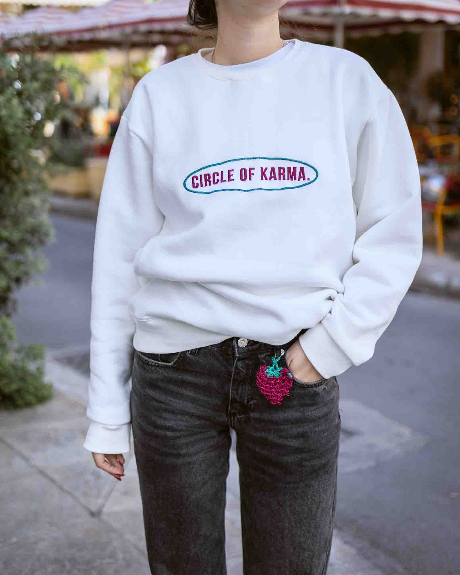 Vintage Karma Oversized Sweater -White