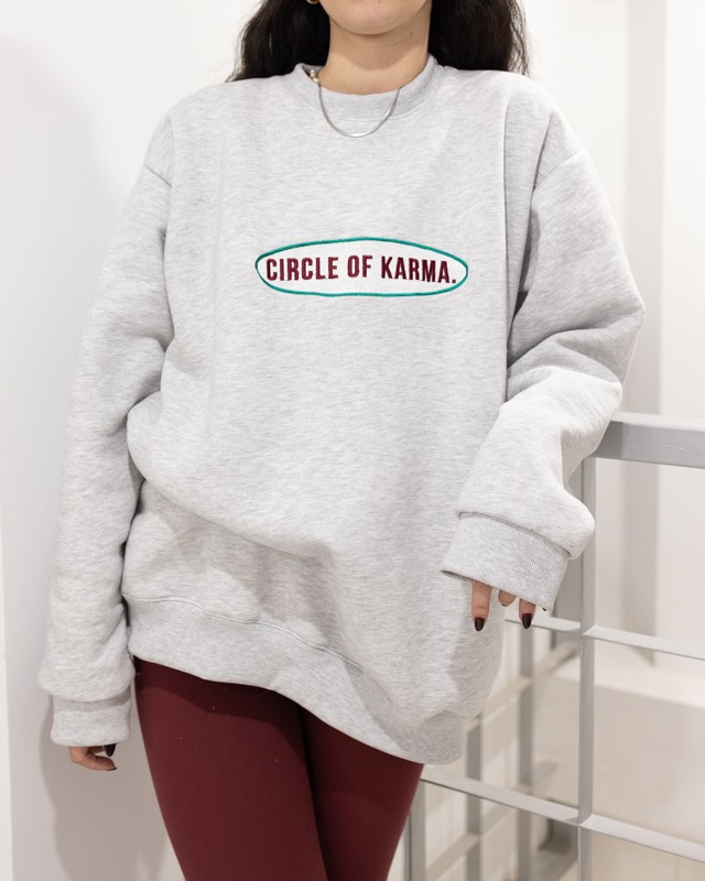 Vintage Karma Oversized Sweater -Grey