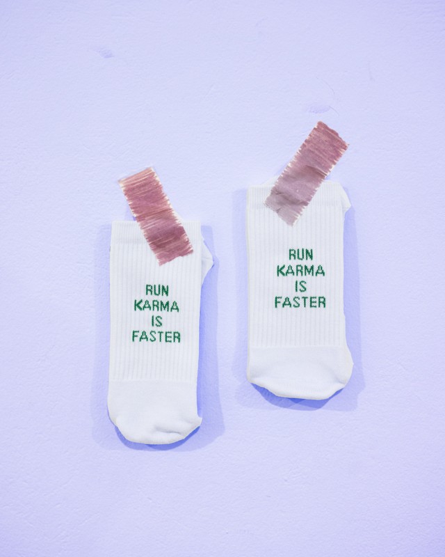 Socks Run Karma is Faster-white/green