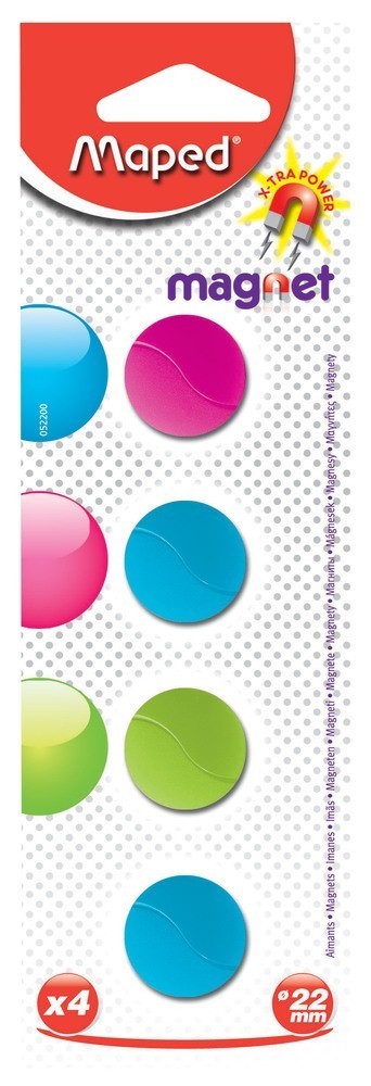 ΜΑΓΝΗΤΕΣ 22mm x 4 ΤΜΧ   ΔΙΑΦ.ΧΡΩΜ.  BLISTER