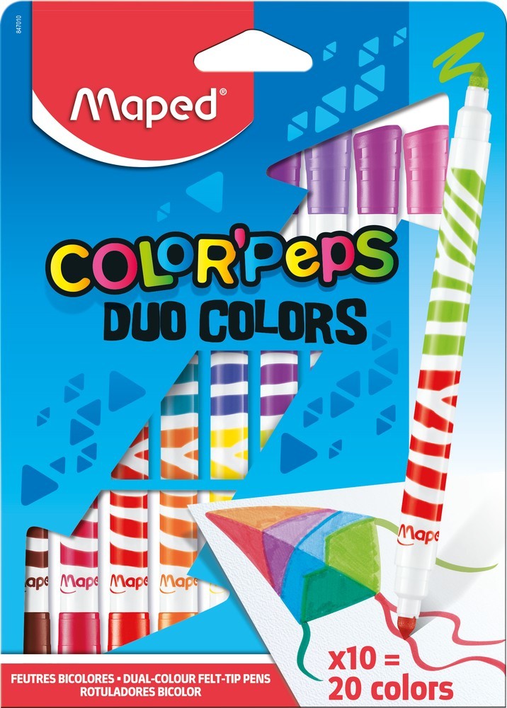 ΜΑΡΚΑΔΟΡΟΙ COLOR PEP'S DUO   (20 ΧΡΩΜΑΤΑ)  ΣΕ ΚΡΕΜΑΣΤΟ ΚΟΥΤΙ X10