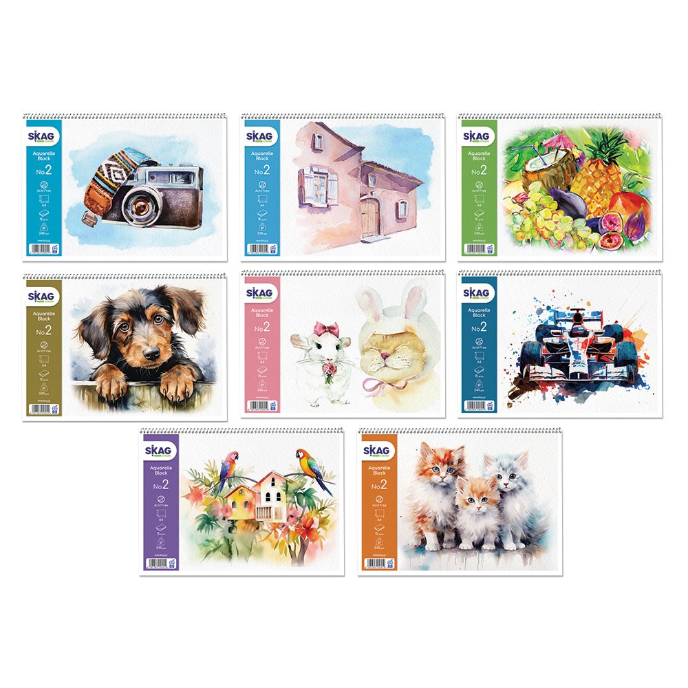 ΜΠΛΟΚ ΑΚΟΥΑΡΕΛΛΑΣ (ΕΠΟΧΕΣ) Α4, 250ΓΡ, 15Φ, ΝΟ2