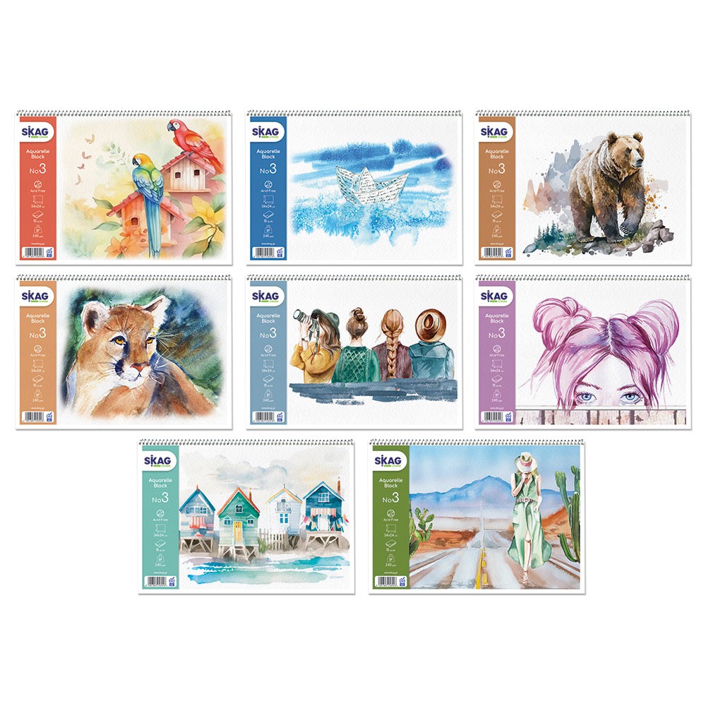 ΜΠΛΟΚ ΑΚΟΥΑΡΕΛΛΑΣ (ΕΠΟΧΕΣ) 24X34 CM, 250ΓΡ, 15Φ, ΝΟ3