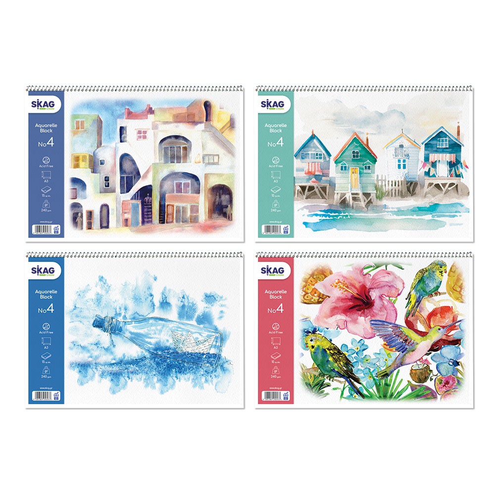 ΜΠΛΟΚ ΑΚΟΥΑΡΕΛΛΑΣ (ΕΠΟΧΕΣ) A3, 250ΓΡ, 15Φ, ΝΟ4