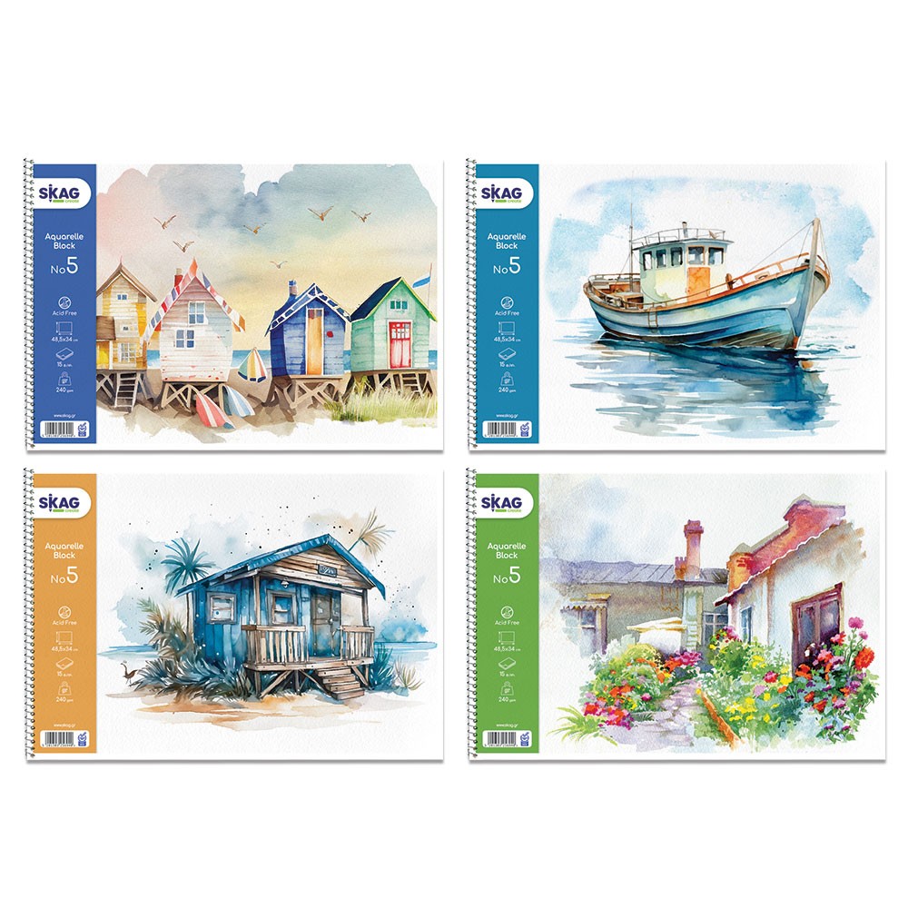 ΜΠΛΟΚ ΑΚΟΥΑΡΕΛΛΑΣ (ΕΠΟΧΕΣ) 34X48,5 CM, 240ΓΡ, 15Φ, ΝΟ5