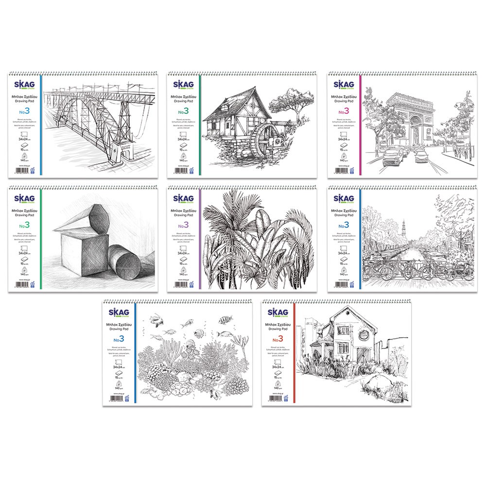 ΜΠΛΟΚ ΕΛΕΥΘΕΡΟΥ ΣΧΕΔΙΟΥ 24X34, 140 ΓΡ, 15Φ. ΝΟ 3