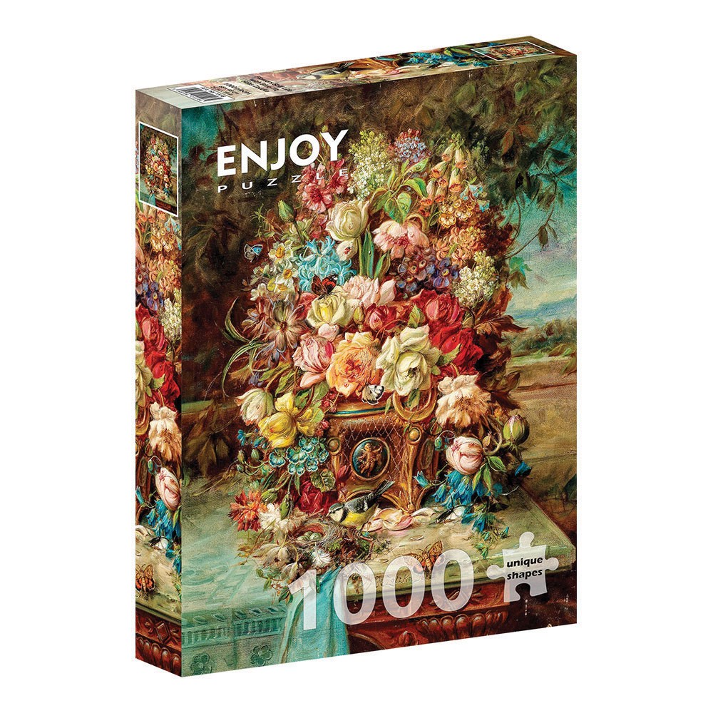 ENJOY -ΠΑΖΛ FLOWERS ΛΟΥΛΟΥΔΙΑ ΝΕΚΡΗ ΦΥΣΗ ΜΕ ΜΠΛΕ  1000 ΤΕΜ Νο 1518