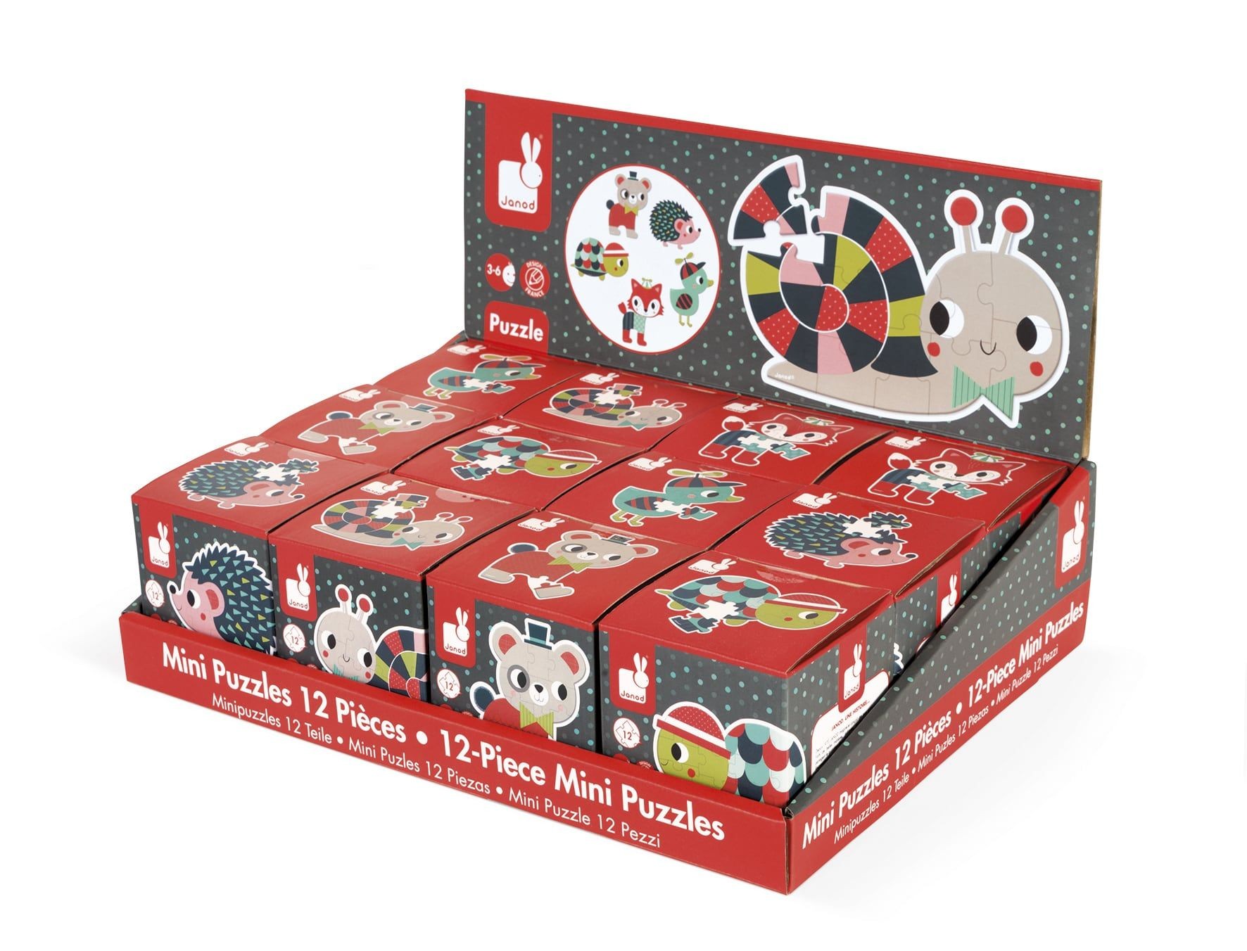 JANOD ΜΙΚΡΑ ΠΑΖΛ (12 ΤΕΜ) - ΜΩΡΑΚΙΑ ΖΩΑΚΙΑ (6 ΣΧΕΔΙΑ) J02852