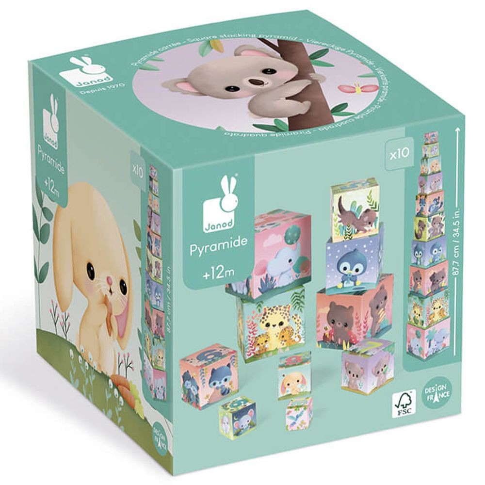 JANOD ΤΕΤΡΑΓΩΝΗ ΠΥΡΑΜΙΔΑ ΣΤΟΙΒΑΞΗΣ «ΥΠΕΡΧΑΡΙΤΩΜΕΝΑ ΖΩΑΚΙΑ» J02652