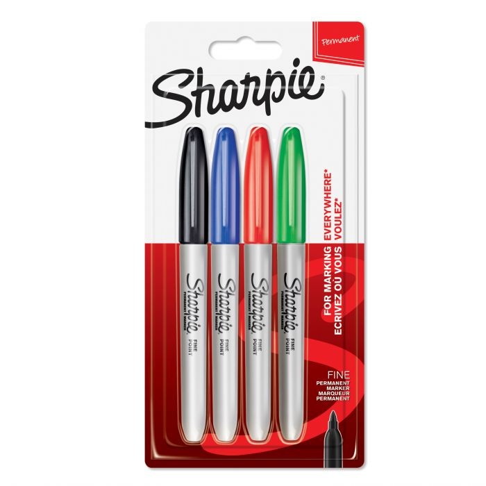 SHARPIE FINE ASS.STD COLOURS BLISTER 4ΤΜΧ