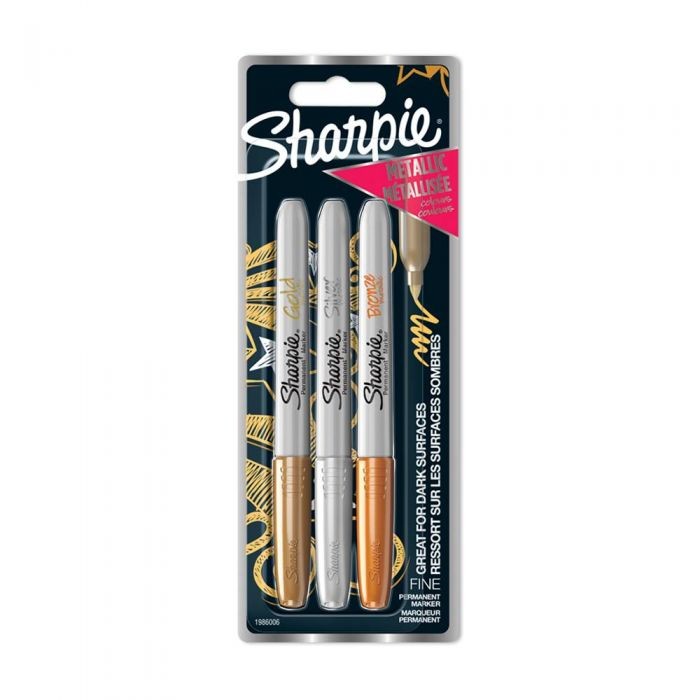 SHARPIE ΜΕΤ.MARKER BL3 GOLD-SILV-BRONZ
