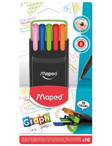 ΜΑΡΚΑΔΟΡΑΚΙ GRAPH PEPS FINE TIP 0.4mm ΣΕ ΚΑΣΕΤΙΝΑ Χ10