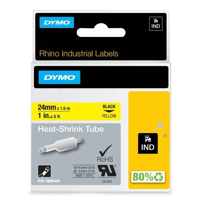 RHINO 19mmx1.5Μ ΗΕΑΤ SHRINK TUBE YELLOW