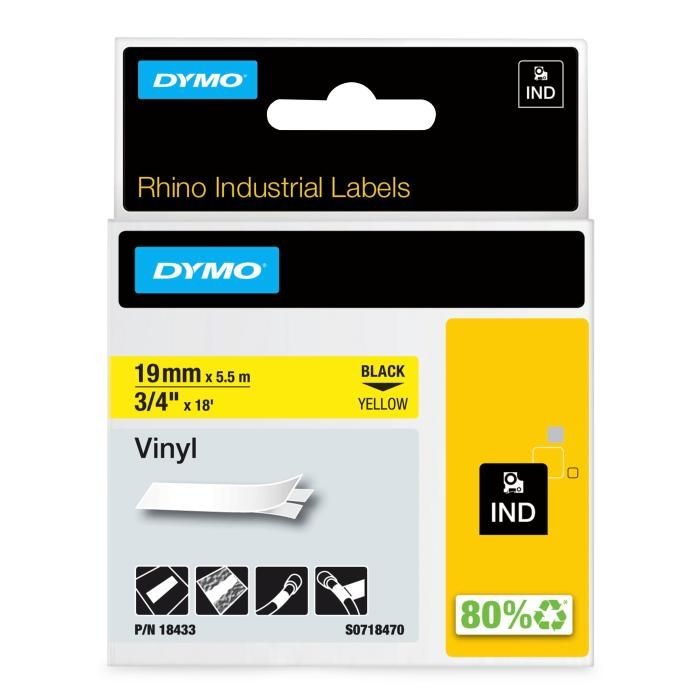 RHINO D18433 19mm VINYL ΤΑΡΕ YELLOW
