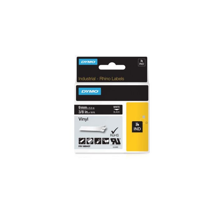 RHINO 1805437 9mm VINYL WHITEonBLACK