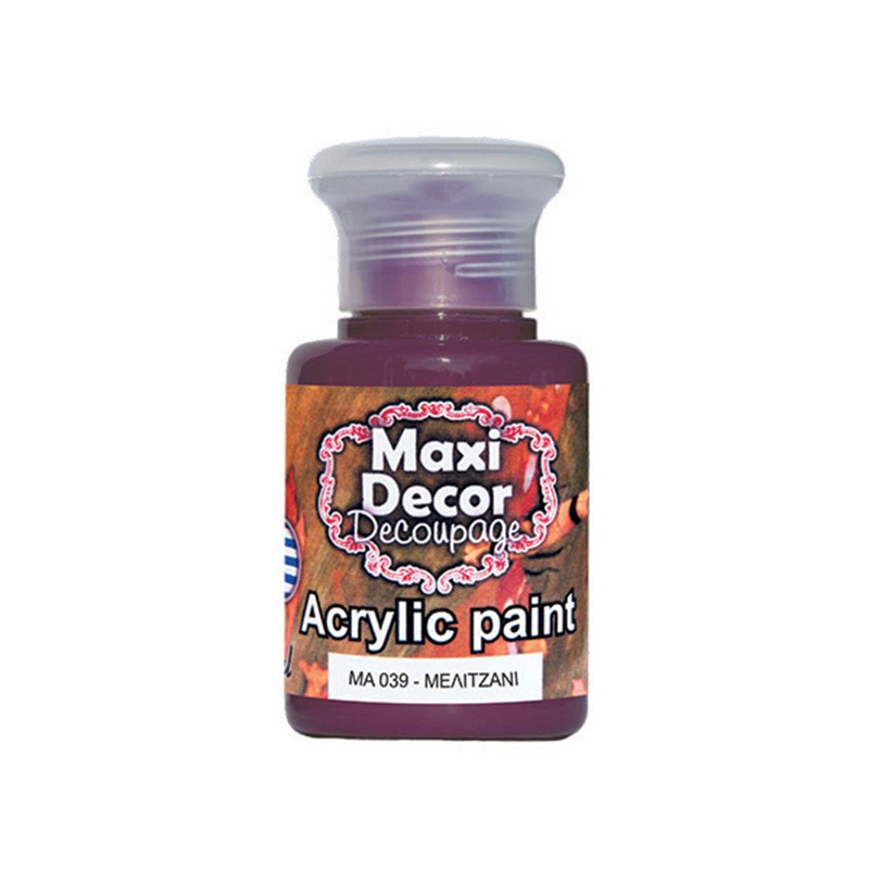 MAXI COLOR ΑΚΡΥΛΙΚΟ ΧΡΩΜΑ MA-039 60ML ΜΕΛΙΤΖΑΝΙ