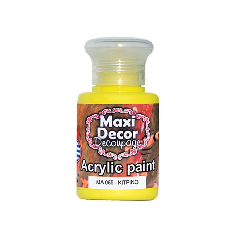 MAXI COLOR ΑΚΡΥΛΙΚΟ ΧΡΩΜΑ MA-055 60ML ΚΙΤΡΙΝΟ