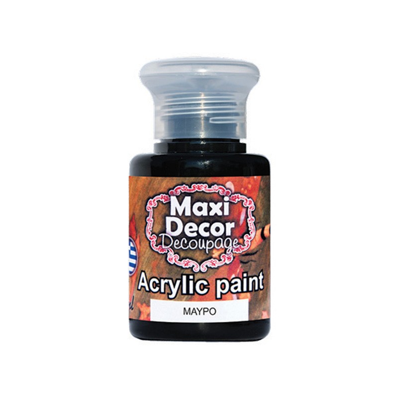 MAXI COLOR ΑΚΡΥΛΙΚΟ ΧΡΩΜΑ ΜΑΥΡΟ  60ML