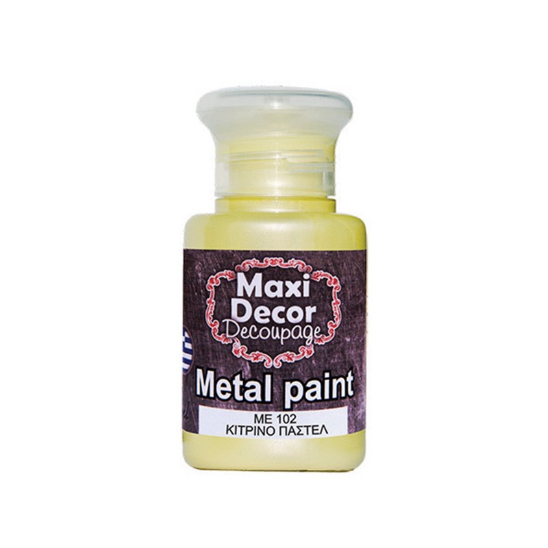 MAXI COLOR ΜΕΤΑΛΛΙΚΟ ΧΡΩΜΑ ME102 60ML ΚΙΤΡΙΝ ΠΑΣΤΕΛ...