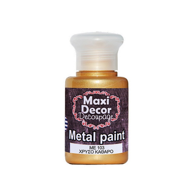 MAXI COLOR ΜΕΤΑΛΛΙΚΟ ΧΡΩΜΑ ME-103 60ML ΧΡΥΣΟ ΚΑΘΑΡΟ