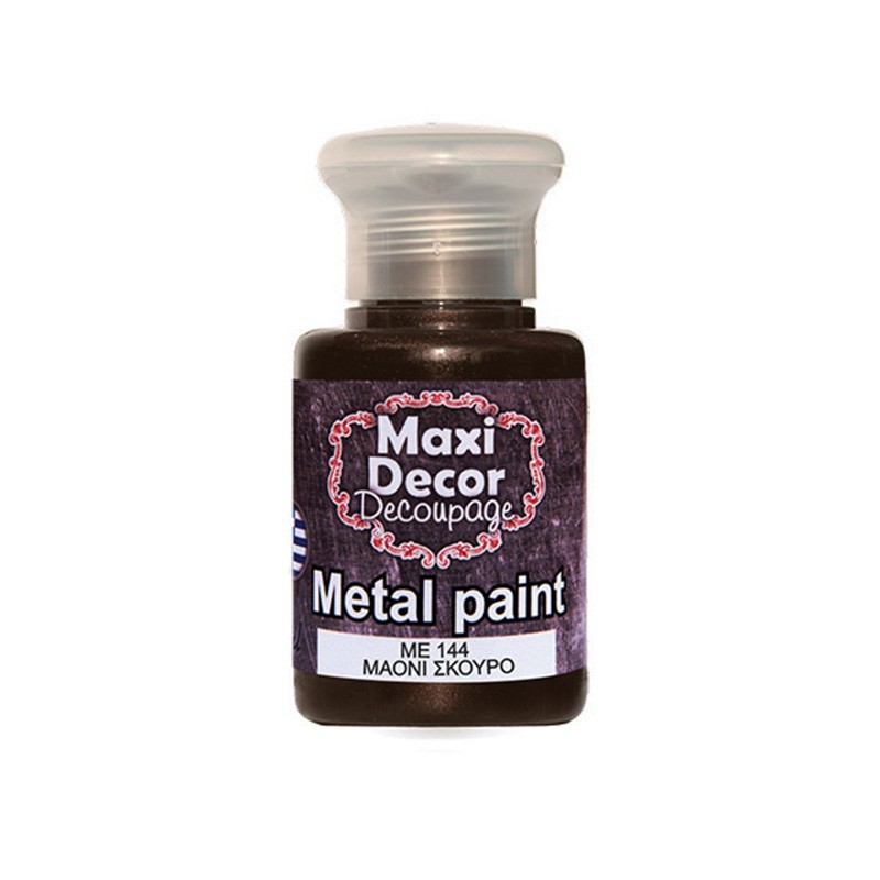 MAXI COLOR ΜΕΤΑΛΛΙΚΟ ΧΡΩΜΑ ME-144 60ML ΜΑΟΝΙ ΣΚΟΥΡΟ