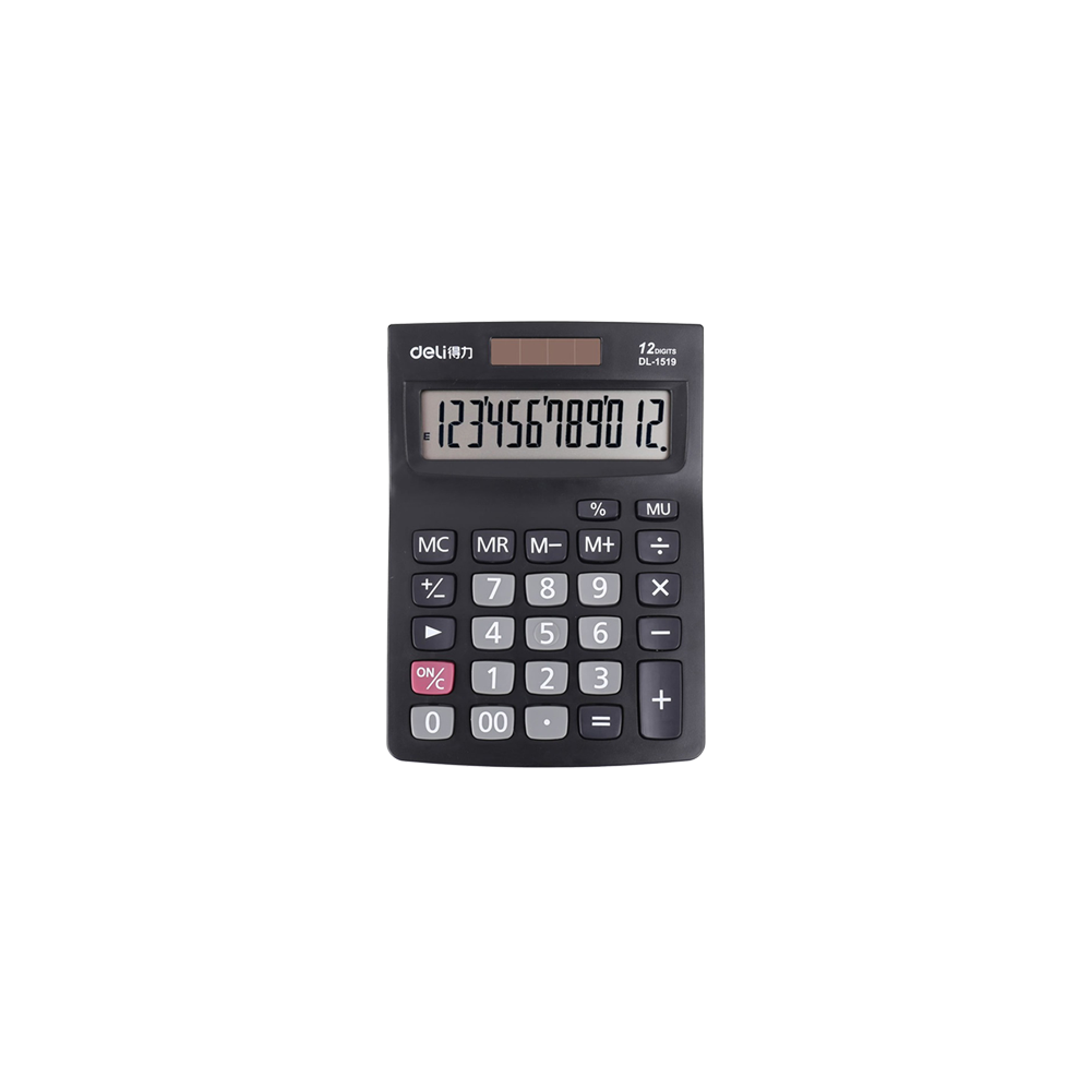 DELI ΑΡΙΘ/ΝΗ 12Ψ ΜΠΑΤ./ΗΛ. 14.6x10.3x3.2cm SMART E1519A ΜΑΥΡΗ