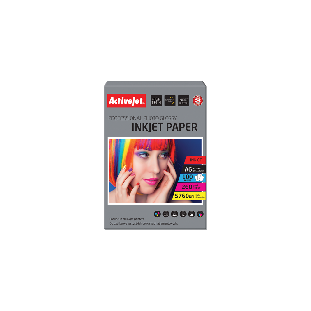 ACJ ΧΑΡΤΙ ΦΩΤ. ΓΥΑΛ. 100Φ Α6 260gr EXPACJPAP0019