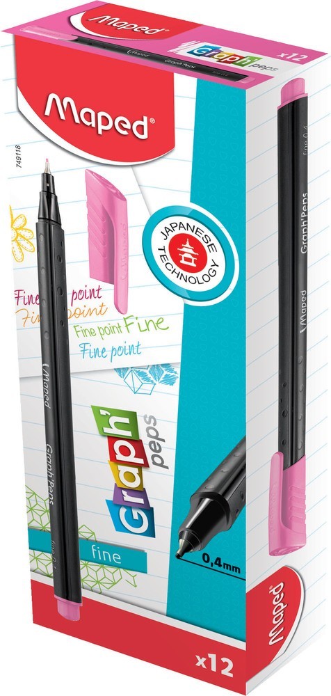 ΜΑΡΚΑΔΟΡΑΚΙ GRAPH PEPS FINE TIP 0.4mm ΡΟΖ ΧΡΩΜΑ 