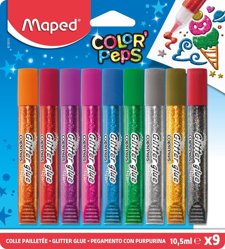 ΚΟΛΛΑ ΜΕ GLITTER 10,5ML X 9 ΣΩΛΗΝΑΡΙΑ ΣΕ BLISTER