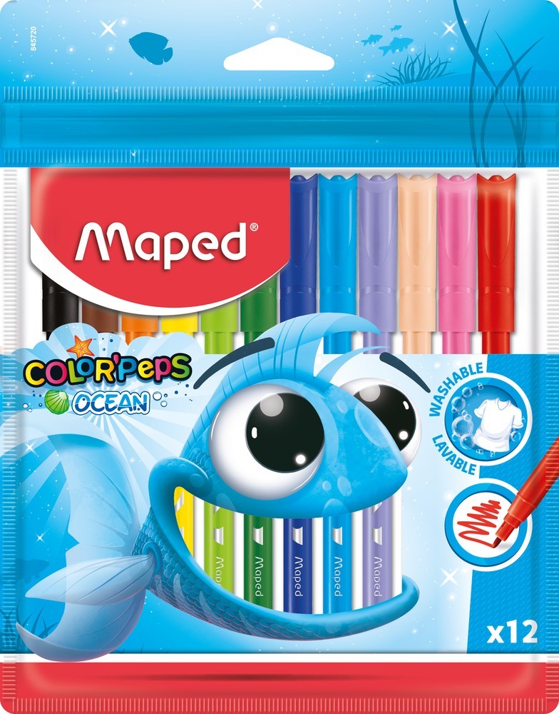 ΜΑΡΚΑΔΟΡΟΙ  COLOR'PEPS OCEAN   ΠΛΑΣΤΙΚΗ ΘΗΚΗ  X12